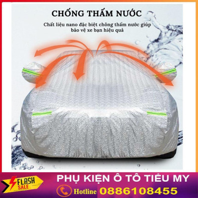 Bạt Trùm Che Phủ ô tô 3 lớp tráng Nhôm Chống Xước, Chống Nắng, Chống Mưa - Hàng loại dầy cao cấp