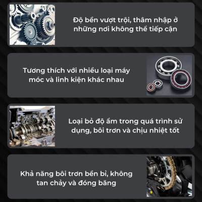 Xịt Mỡ Bò Nước Bôi Trơn Chịu Nhiệt, Có Tẩy Rỉ Sét BX4 (450 ml) Lithium White Grease - Hàng Chính Hãng