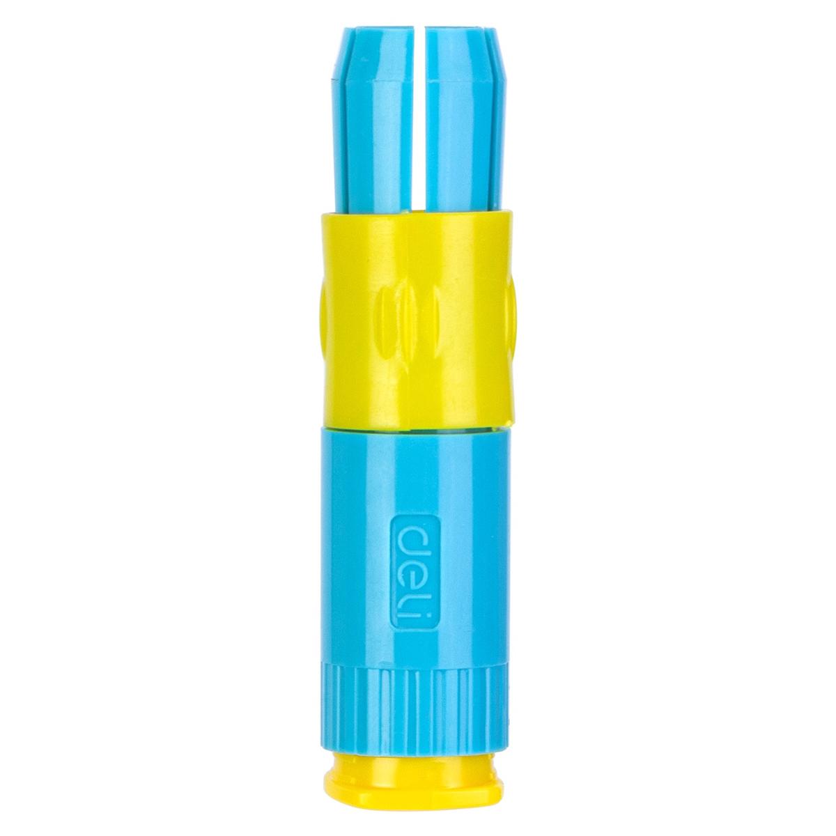 Hộp 24 Bút Màu Sáp Kèm Cây Cầm Bút & Đồ Chuốt 2 Trong 1 - SuperWings - Deli EC009-24