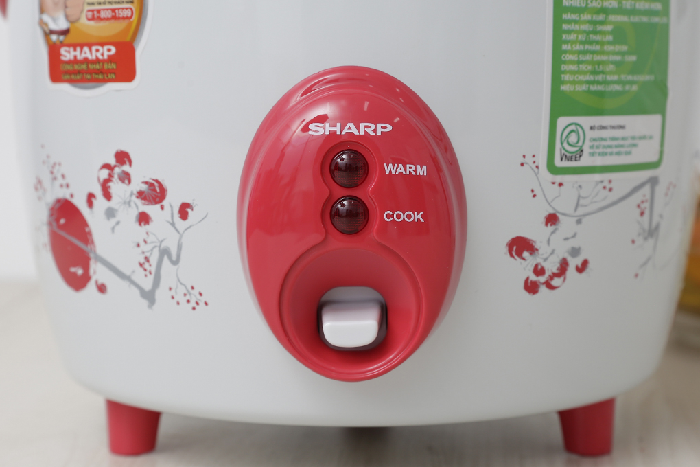 Nồi cơm nắp rời Sharp 1.5 lít KSH-D15V, Công suất 530W, Giao màu ngẫu nhiên - Hàng chính hãng