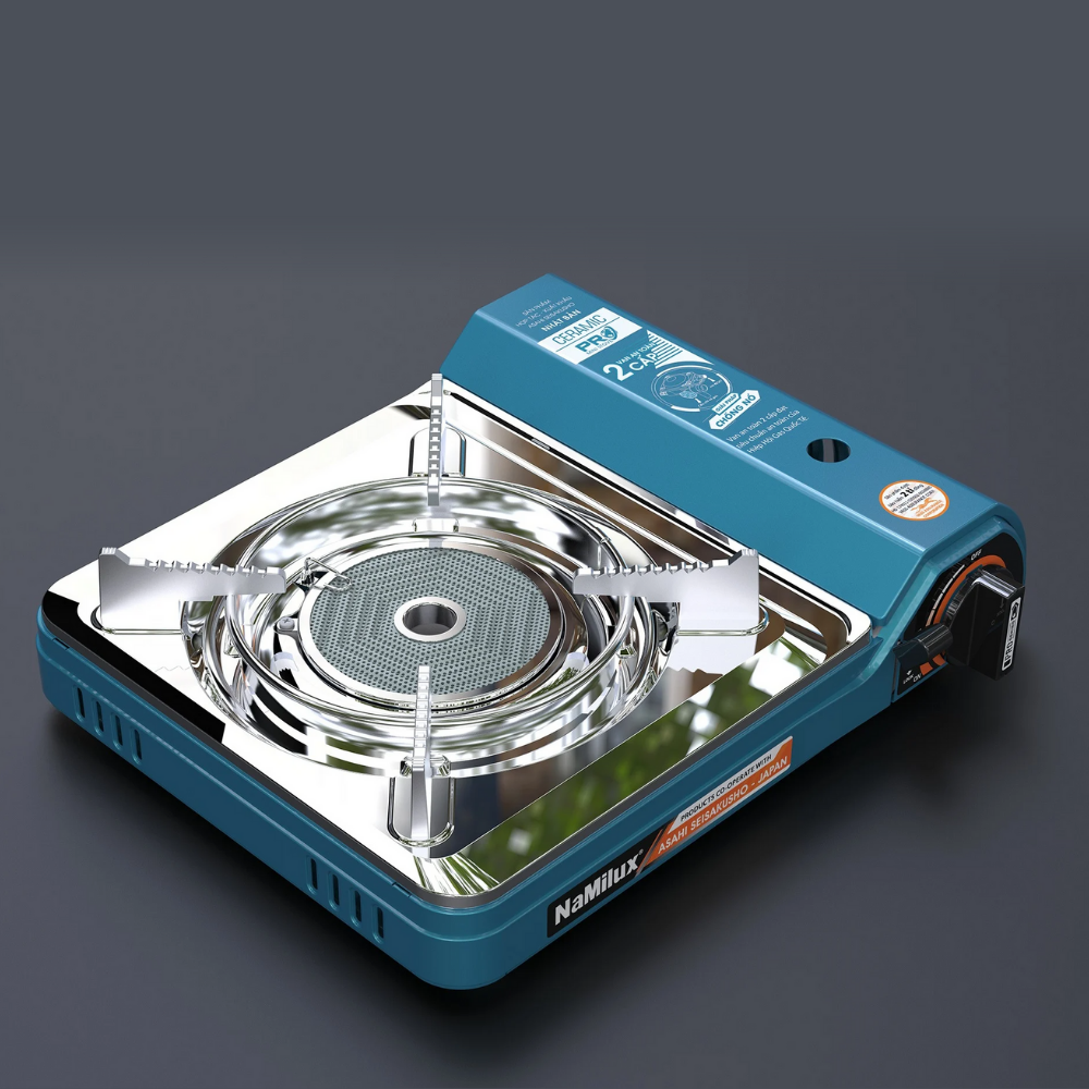 Bếp Gas Mini/Du Lịch Hồng Ngoại NaMilux PL2027PS/Van Ngắt Gas Tự Động 2 Cấp - Giải Pháp Chống Nổ Lon Gas/Hàng Chính Hãng