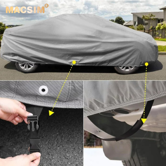 Bạt phủ ô tô chất liệu vải không dệt 3 lớp cao cấp thương hiệu MACSIM cho xe ô tô Hyundai Tucson - màu ghi
