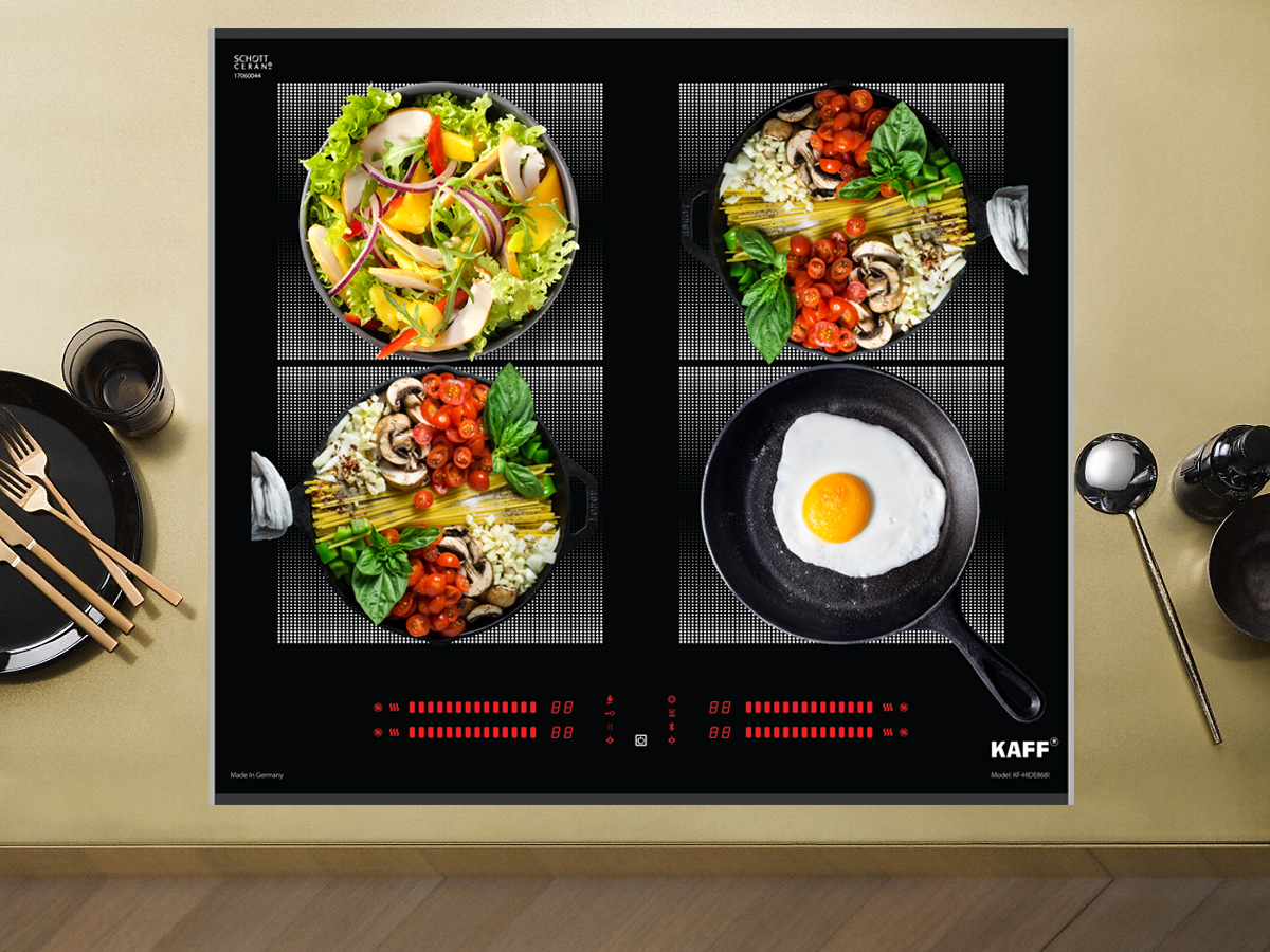 Bếp âm đa từ 4 vùng nấu nhập khẩu Germany KAFF KF–HIDE868I - Hàng Chính Hãng