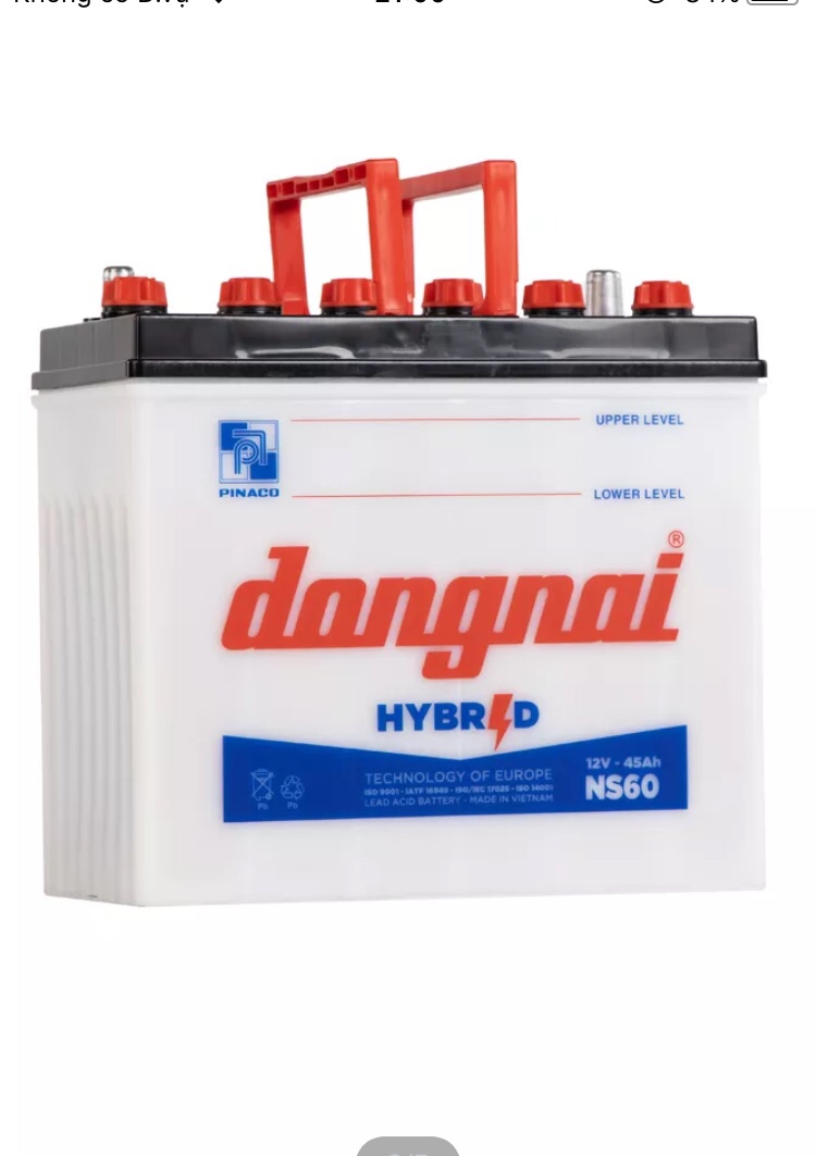 Ắc quy Hybrid NS60 | 12V - 45Ah ( tặng acid châm bình )
