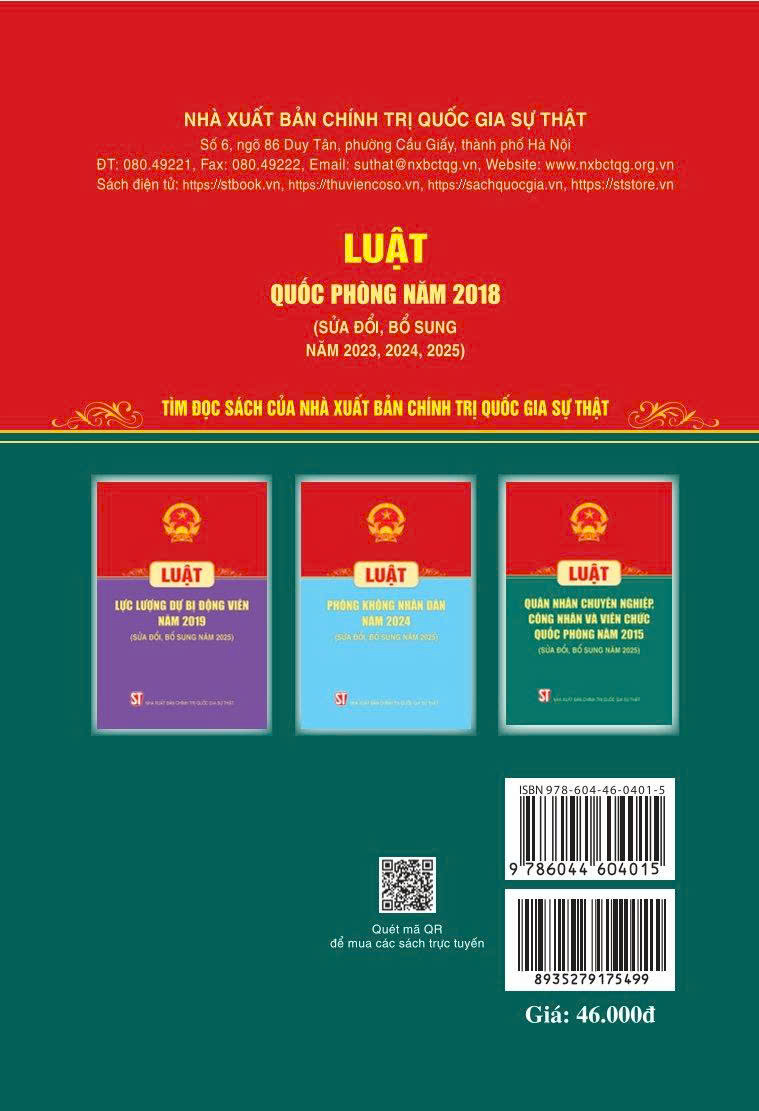 Luật Quốc phòng năm 2018 ( sửa đổi, bổ sung năm 2023,2024,2025)