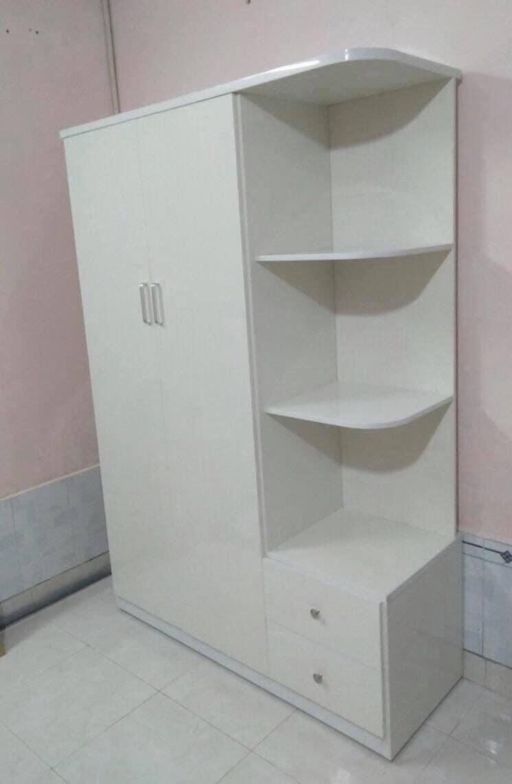 Tủ áo nhựa Juno Sofa 2 cánh kèm kệ 1m2 x 1m8 (màu trắng)