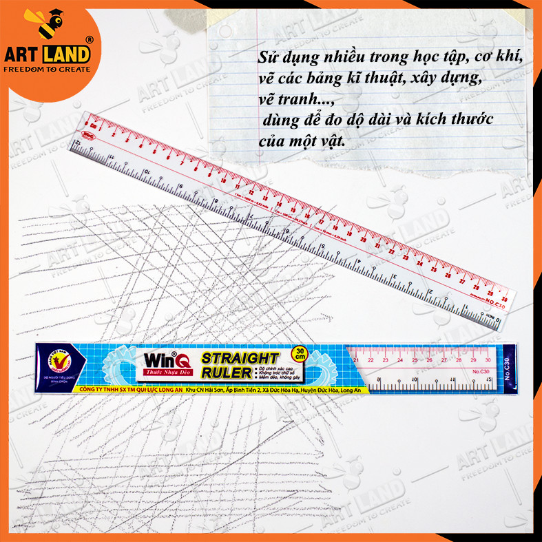 Thước thẳng 30cm cho nét chất lượng cao - WinQ C30