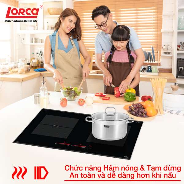 Bếp từ đôi âm LORCA LCI 809 PLUS - Hàng chính hãng cao cấp linh kiện từ Đức công nghệ Inverter