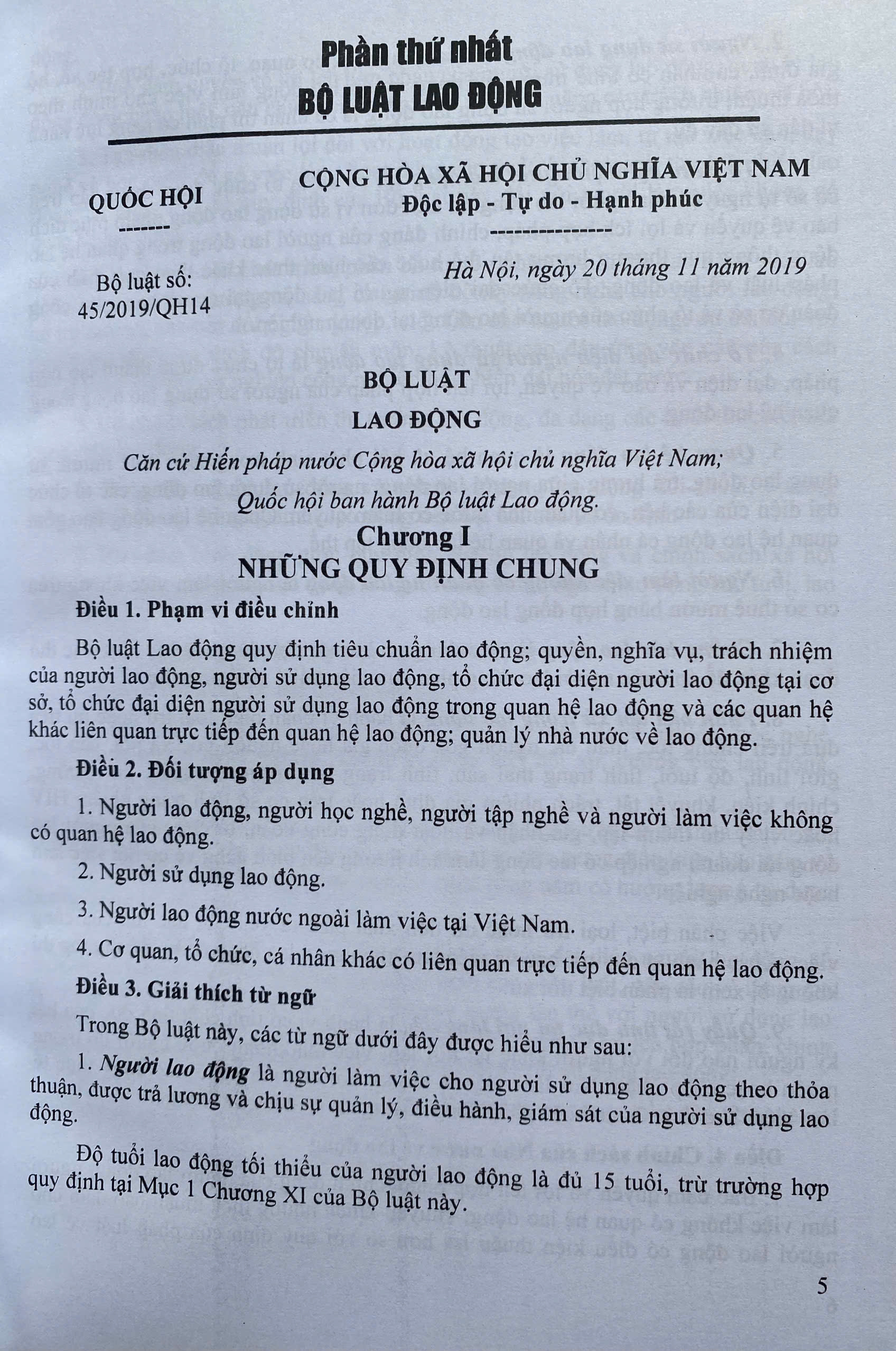 Bộ Luật Lao Động và Hệ Thống Thang Bảng Lương, Phụ Cấp, Chế Độ Tiền Thưởng Đối Với Người Hưởng Lương Làm Việc Trong Các Cơ Quan, Đơn Vị Và Doanh Nghiệp