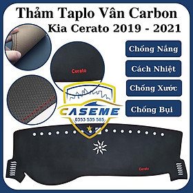 Thảm Da Taplo Dành Cho Xe Kia Cerato 2019-2021 Vân Carbon Cao Cấp