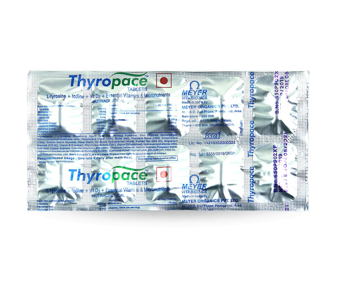 Thực phẩm bảo vệ sức khỏe THYROPACE TABLETS, hỗ trợ duy trì chức năng bình thường của tuyến giáp.