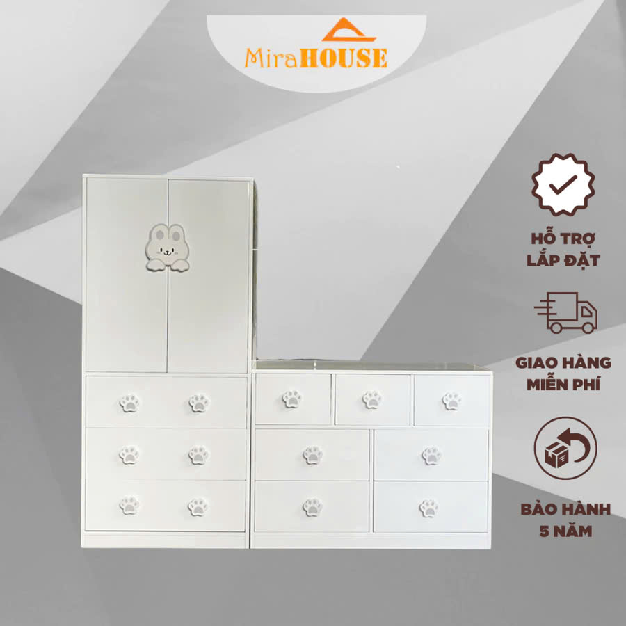 Tủ Nhựa Đài Loan Trẻ Em - Set Combo Tủ Gấu,Tủ quần áo Tiện Lợi Chịu Lực Tốt