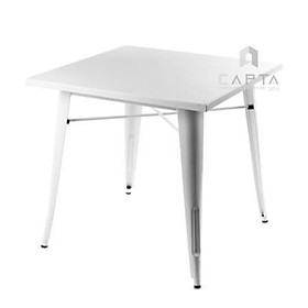 Bàn vuông 80cm TE TOLIX-08T Nội thất Capta Bàn Tolix mặt thép sơn tĩnh điện màu xám