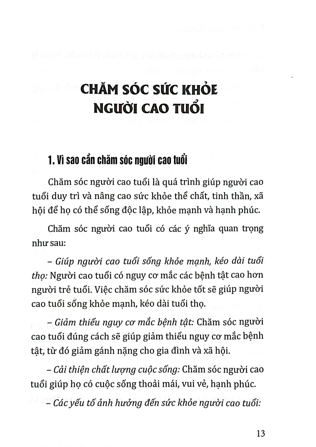 Chăm Sóc Người Cao Tuổi - HNB