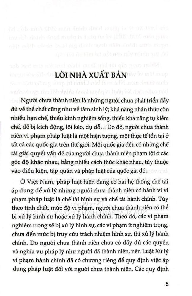 Xử Phạt Vi Phạm Hành Chính Đối Với Người Chưa Thành Niên - Thực Trạng Và Hướng Hoàn Thiện