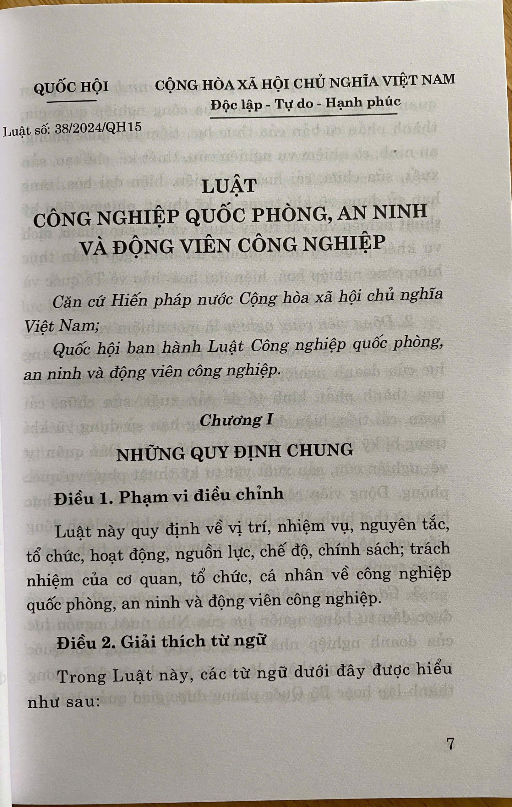 Luật Công Nghiệp Quốc Phòng, An Ninh và Động Viên Công Nghiệp Năm 2024