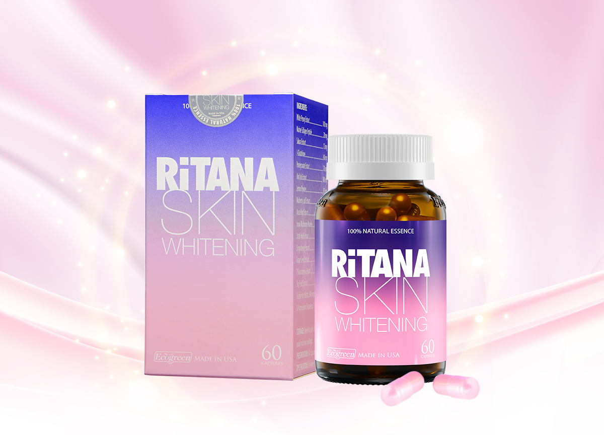 Viên uống RITANA trắng da mờ sạm nám với L-Glutathion, Sakura, Pomegranate, P.Leucotomos, collagen (60 viên)