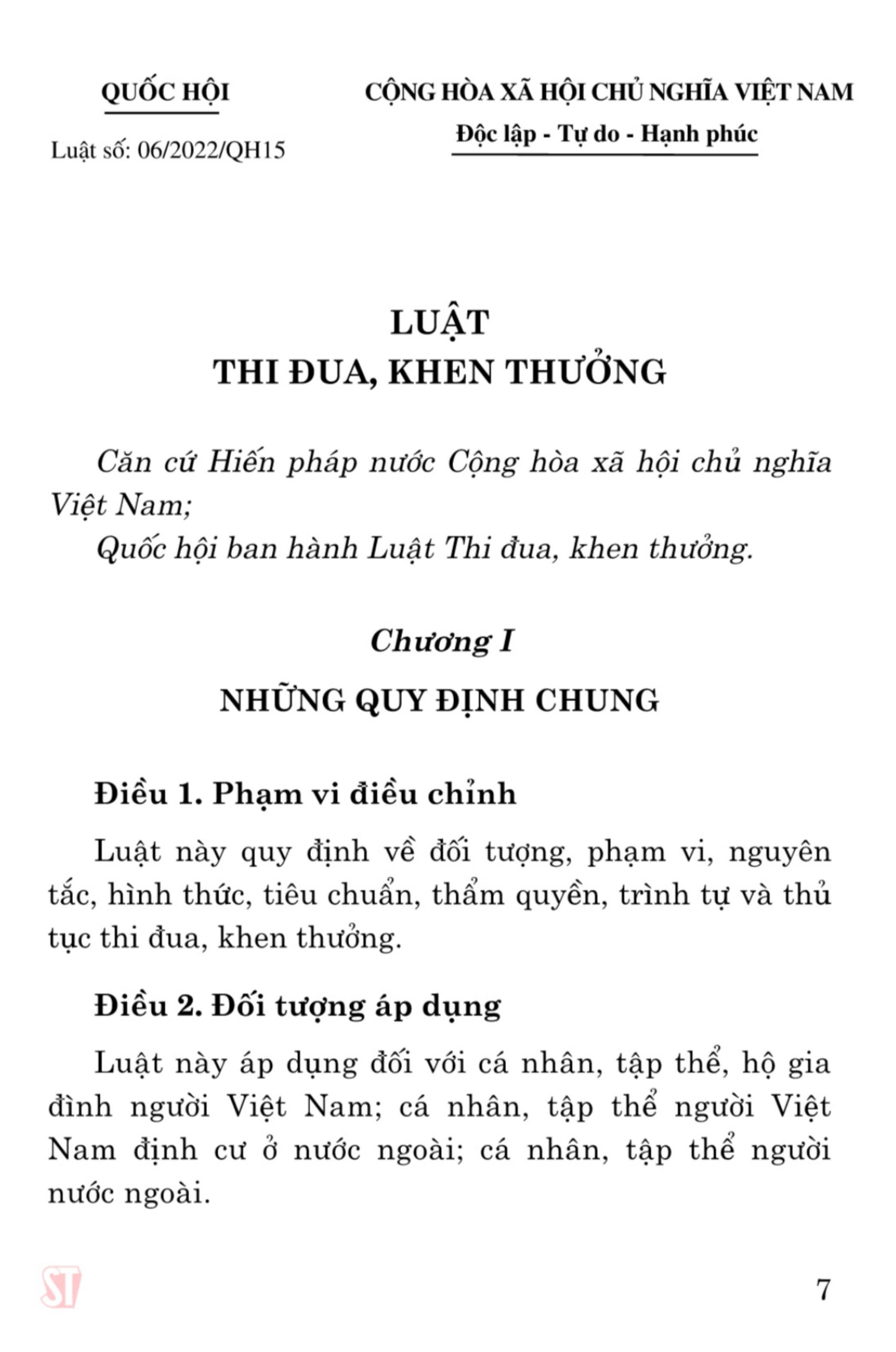Luật thi đua,khen thưởng