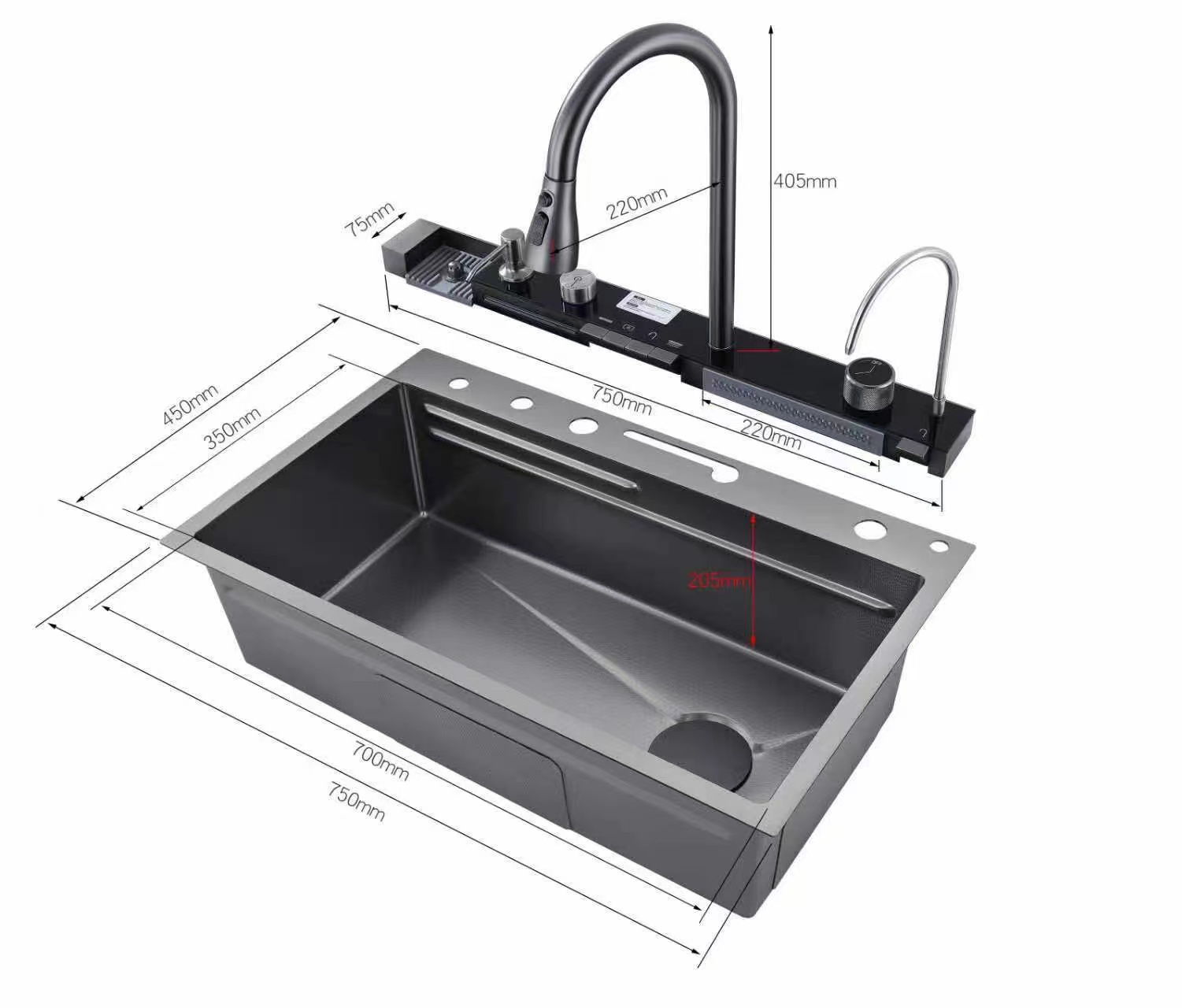 CHẬU RỬA BÁT EUROVINTO CAO CẤP INOX 2 HỐ VUÔNG MÃ 7545-AWFB