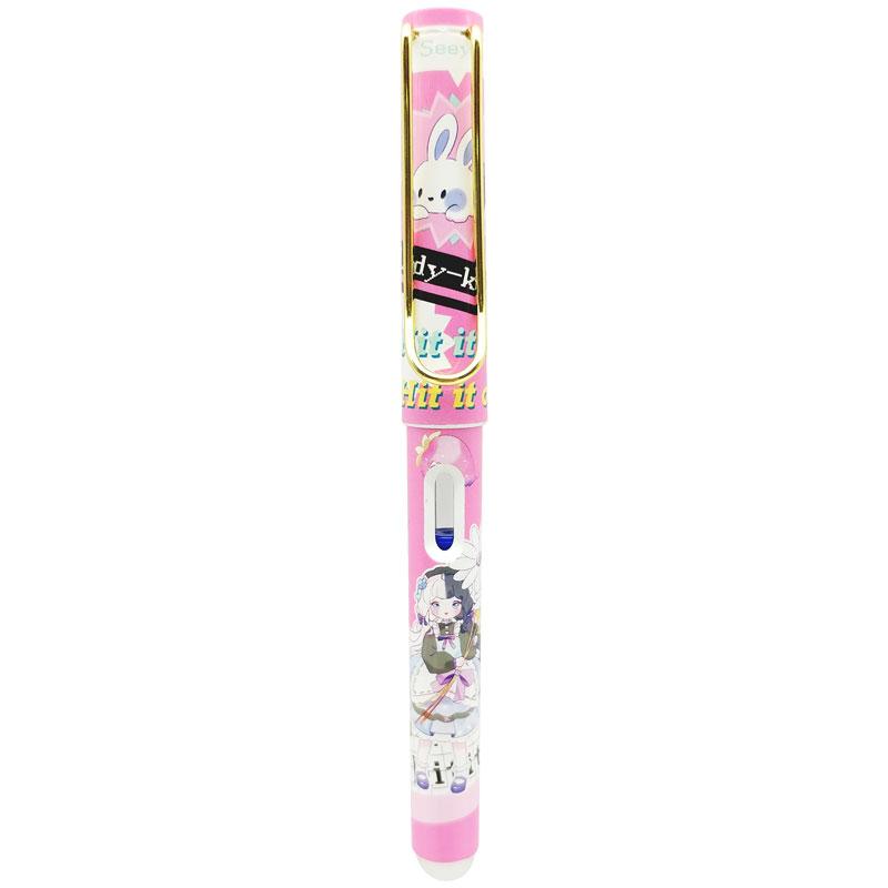 Bút Máy Xóa Được L016-292 - Màu Hồng - Mực Xanh (Mẫu Họa Tiết Giao Ngẫu Nhiên)