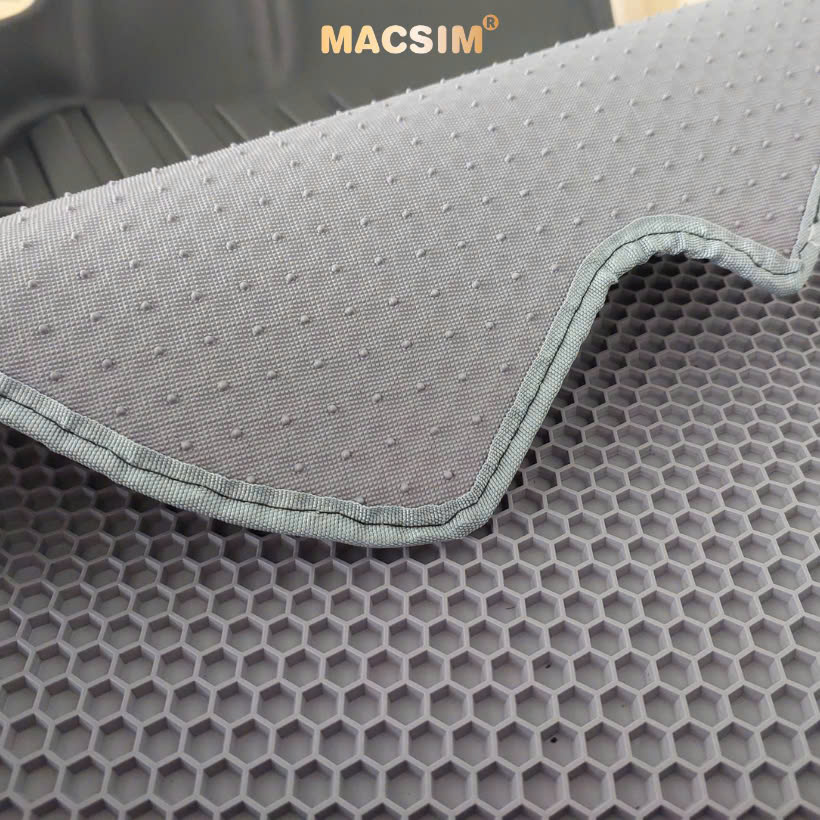 Thảm 2 lớp (sd3) dạng lưới lục giác Mazda CX5 (ghi) bề mặt cao su siêu sạch nhãn hiệu Macsim