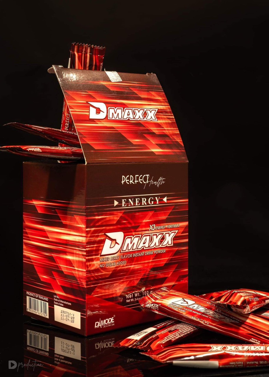 DMAXX thức uống bổ sung vitamin năng lượng không đường DAMODE 4 gói dùng thử màu đỏ