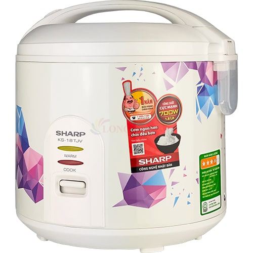 Nồi cơm điện nắp gài Sharp 1.8 lít KS-18TJV/"GR"/"LL" - Hàng chính hãng