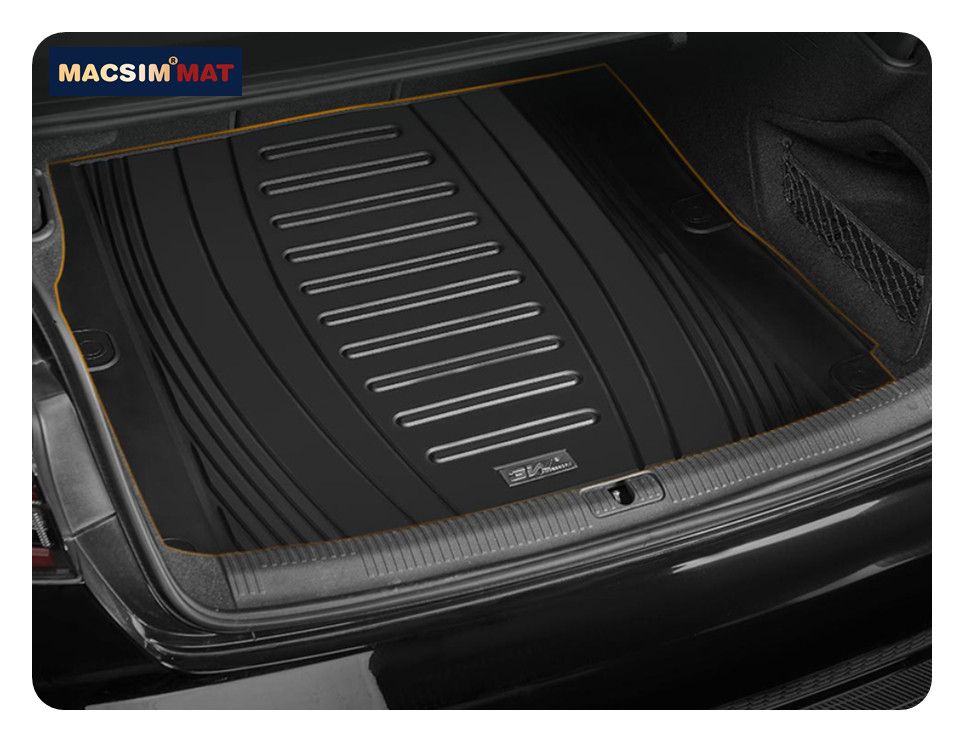 Thảm lót cốp xe ô tô Audi A4 2017+ nhãn hiệu Macsim 3W chất liệu TPE cao cấp màu đen