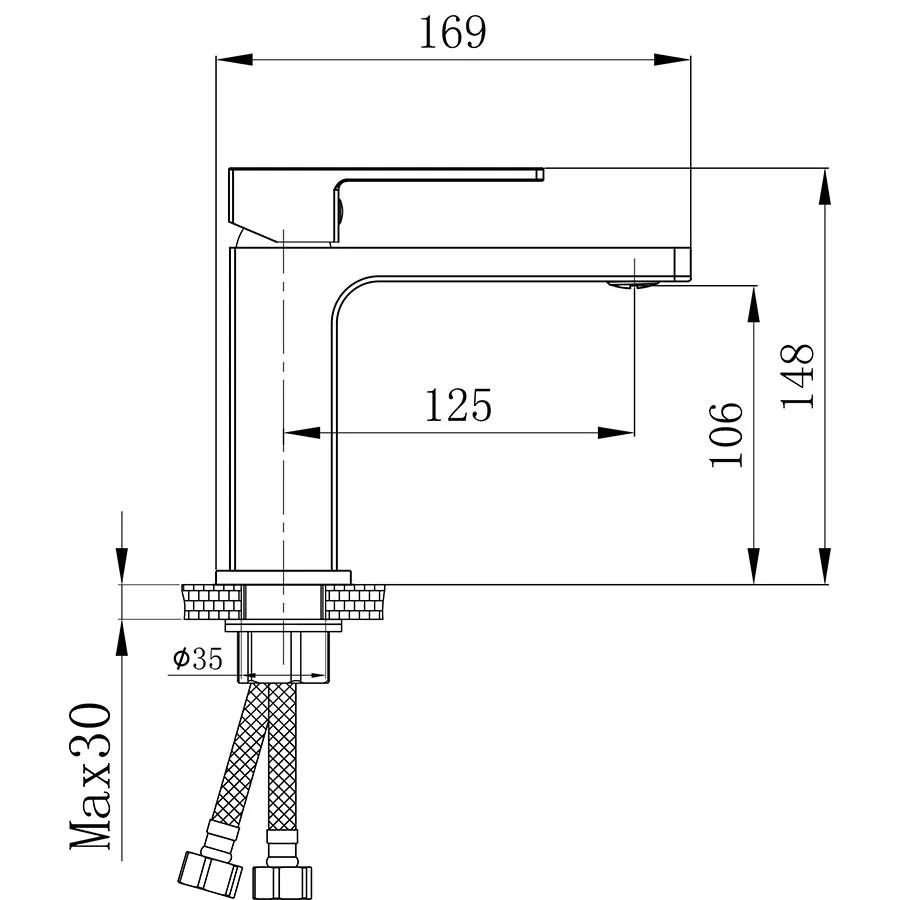 Vòi lavabo nóng lạnh Đồng mạ Chrome Eurolife EL-HAVENT 02 (Trắng bạc)