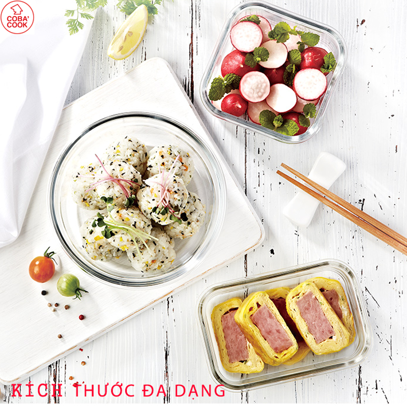 Bộ 2 Hộp Thủy Tinh Đựng Thực Phẩm COBA