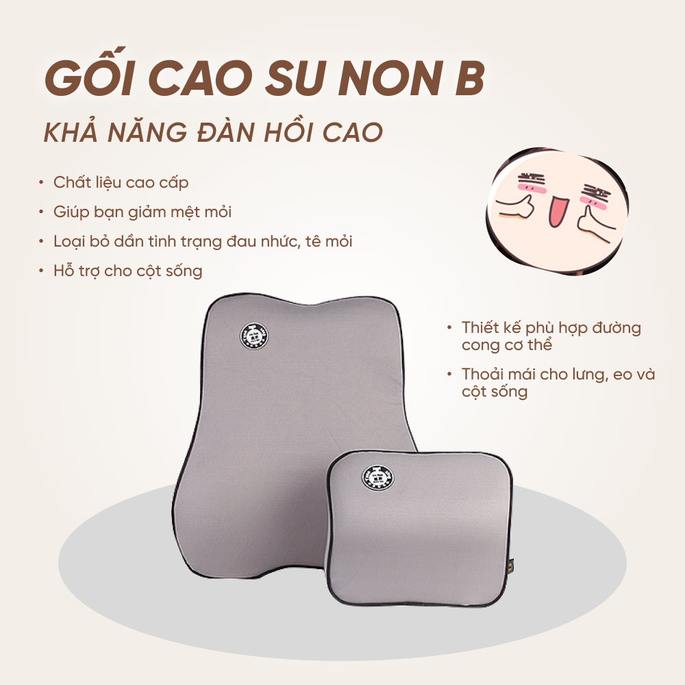 Đệm Tựa Lưng Bằng Cao Su Non Dùng Trên Xe Hơi Lucky Bobi Cao Cấp AZONE