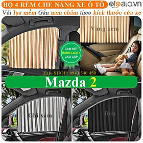 Rèm che nắng ô tô Mazda 2 Vải lụa mềm gắn nam châm Cao Cấp