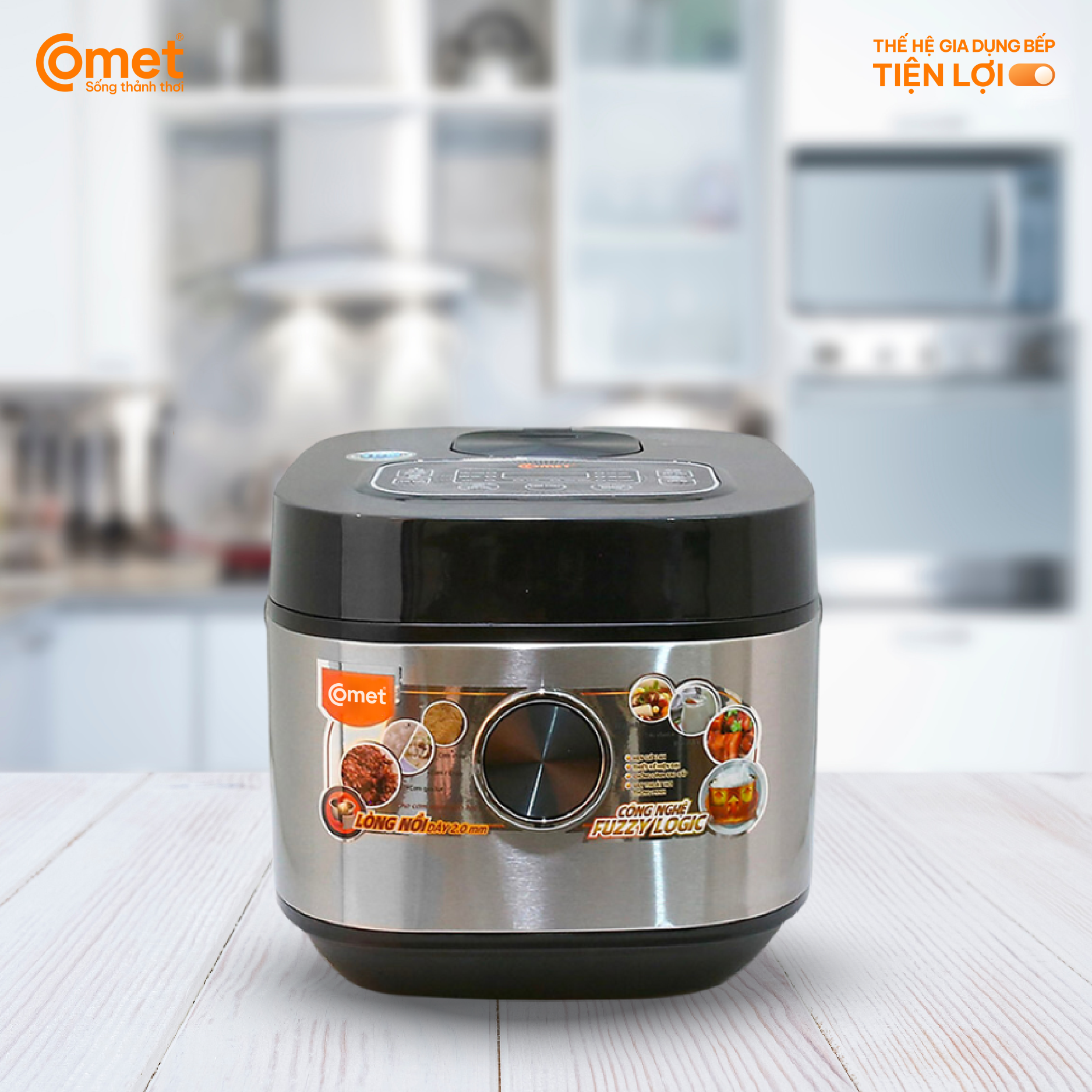 Nồi cơm điện tử Comet CM8088 1.8L – Công nghệ Fuzzy Logic, lòng niêu chống dính, làm nóng 3D – Nấu đa năng, tiết kiệm điện – Hàng chính hãng, bảo hành 1 năm