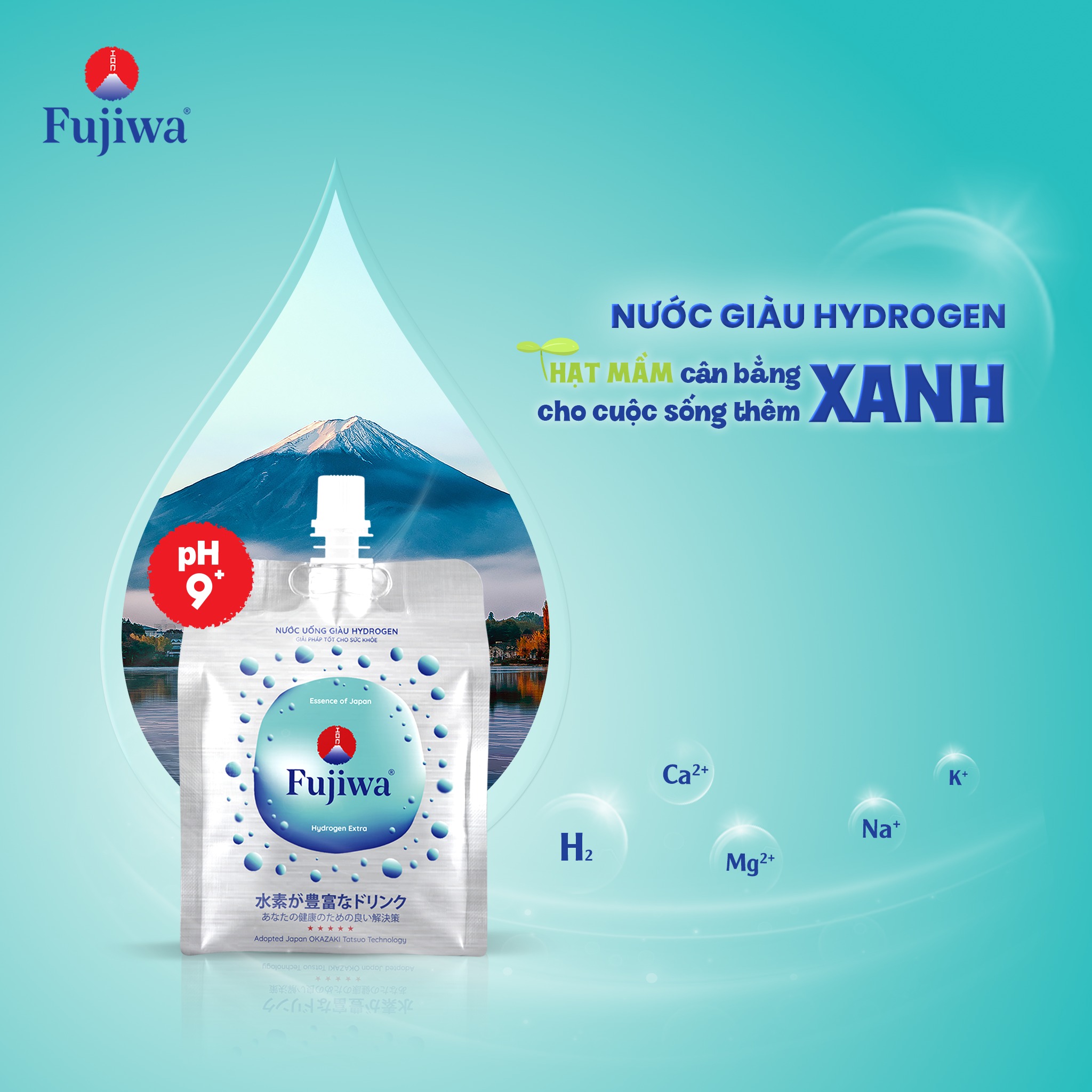 Hộp 12 Túi Nước Uống ION Kiềm Giàu Hydrogen Cao Cấp Fujiwa Dạng Túi Bạc - Detox nhanh Chống Oxy hoá mạnh
