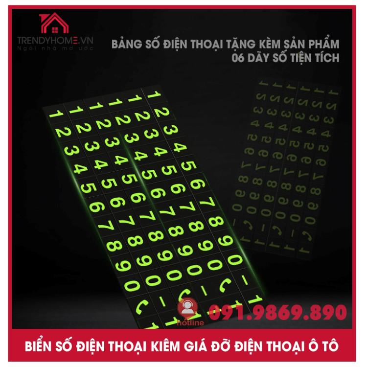 Bảng gắn số kiêm giá đỡ điện thoại gắn taplo ô tô | Hộp ghi số điện thoại dạ quang cho ô tô vios 2017 Hyundai, Toyota