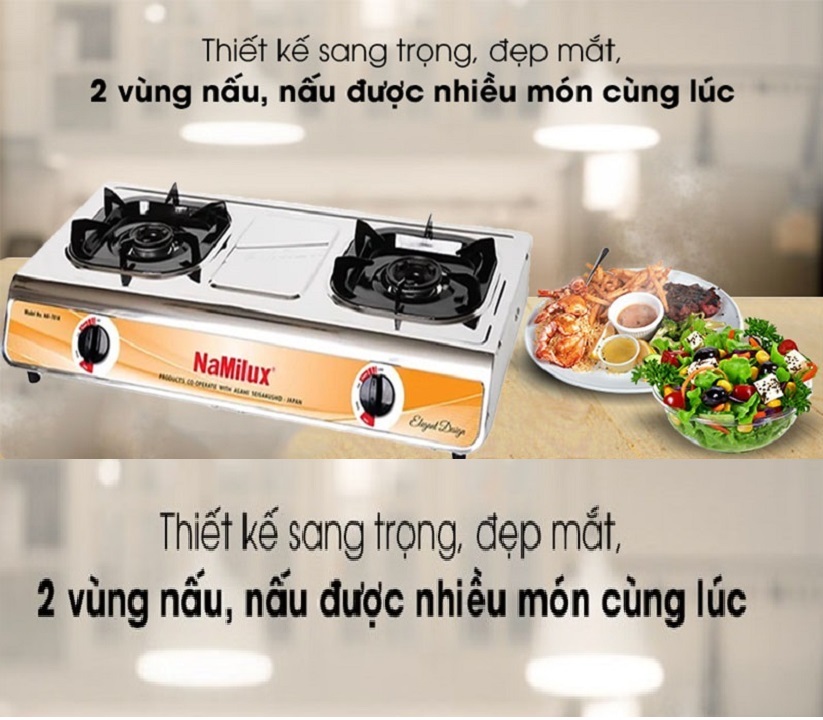 Bếp gas dương đôi Namilux NA-701ASM - Hàng chính hãng