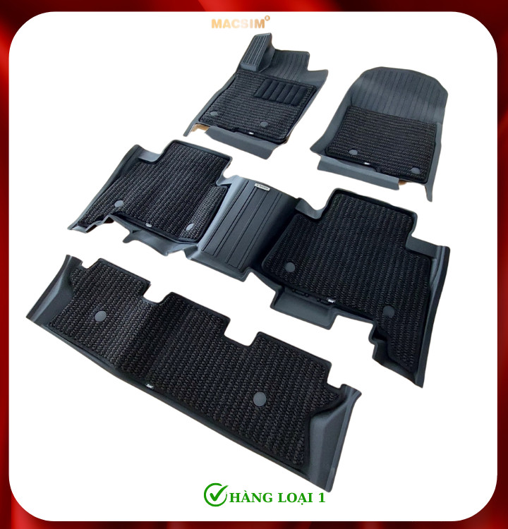 Thảm lót sàn 2 lớp xe ô tô TOYOTA PRADO 2010+ Nhãn hiệu Macsim 3W chất liệu nhựa TPE đúc khuôn cao cấp - màu đen