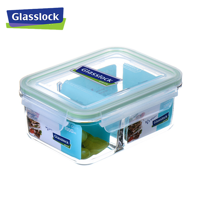 Bộ đựng đồ ăn trưa gồm túi giữ nhiệt + hộp thủy tinh chia ngăn 1000ml + hộp thủy tinh chia ngăn 670ml Lunch67-100