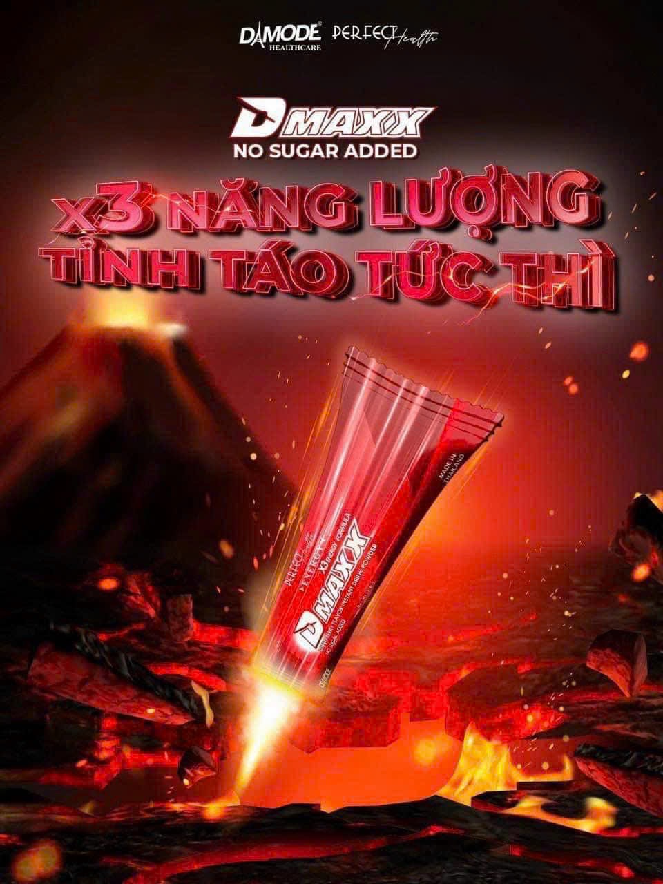 DMAXX thức uống bổ sung vitamin năng lượng không đường DAMODE 70 gói màu đỏ mỗi gói 2,2gr