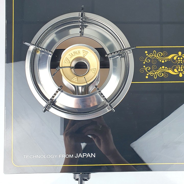 Bếp ga đôi Raiden đầu đốt đồng, mặt kính cường lực, hệ thống đánh lửa magneto-hàng chính hãng
