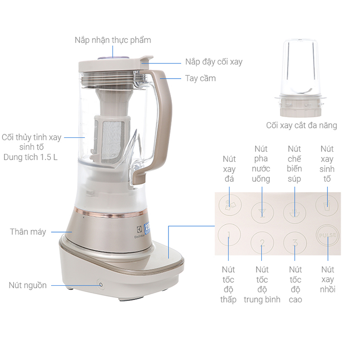Máy xay sinh tố Electrolux E7TB1-84SM - Hàng chính hãng