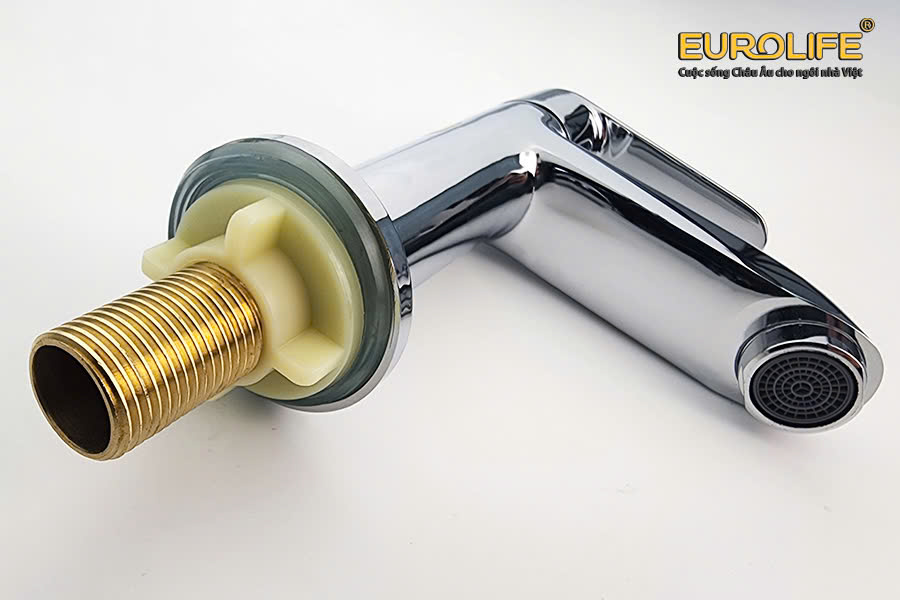 Vòi Lavabo lạnh chất liệu Đồng mạ Chrome Eurolife EL-LL120 (Trắng bạc)