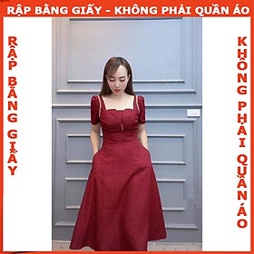 Rập giấy đầm cổ vuông mã 1653 - bản vẽ