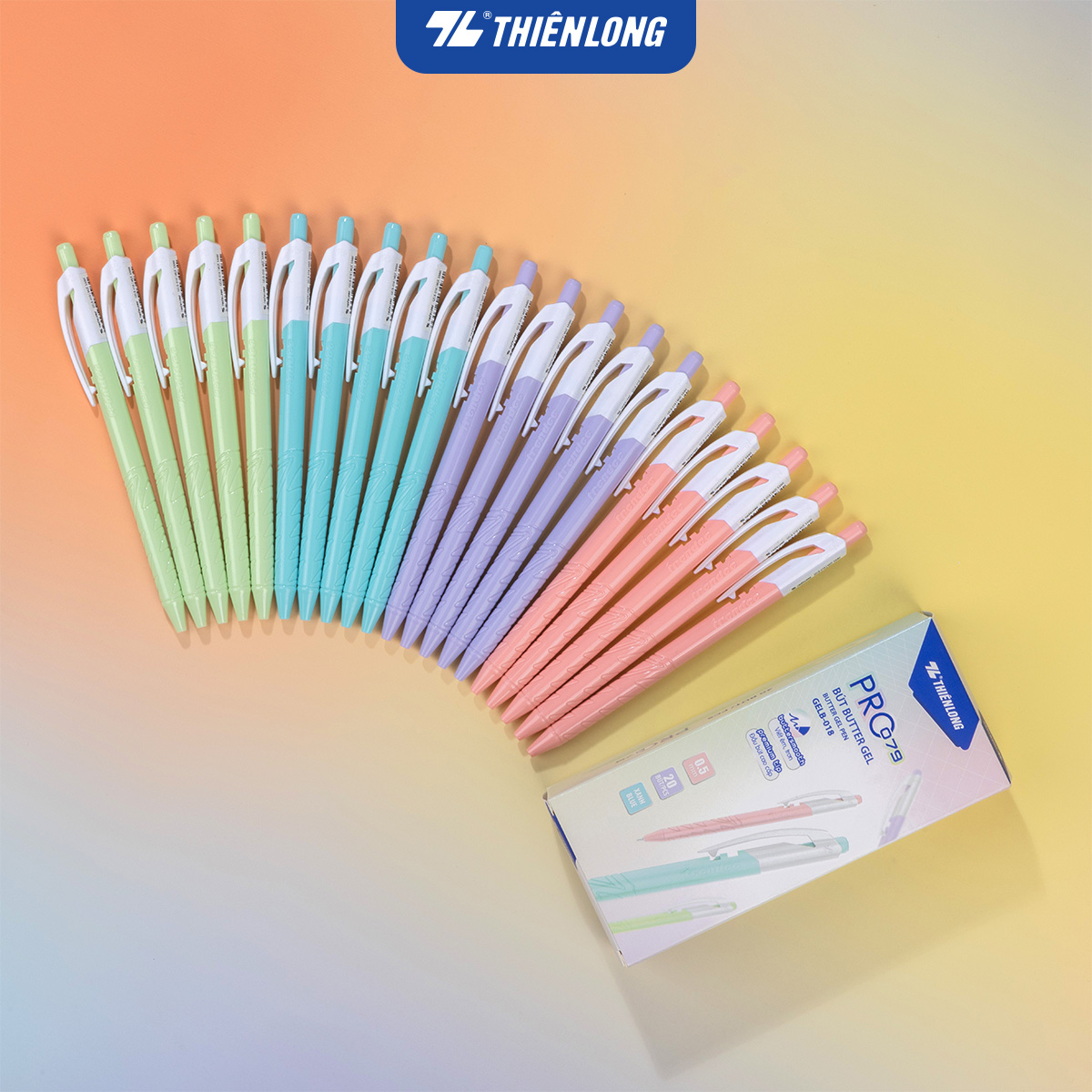 Bút gel B - Butter Gel PRO-079 Thiên Long GELB-018 - Premium Tip viết êm, trơn - Mực Xanh - Màu thân ngẫu nhiên