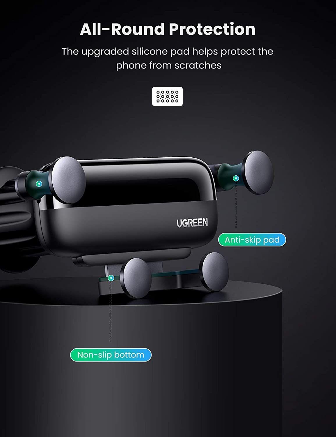 Ugreen UG10996lp313TK xoay 360 độ Màu Đen Giá đỡ điện thoại trên ô tô - HÀNG CHÍNH HÃNG