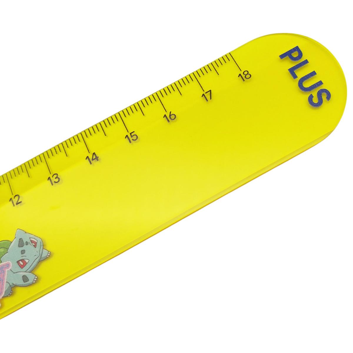 Thước Nhựa 18 cm Pokemon - Plus 900-V062 - Màu Vàng