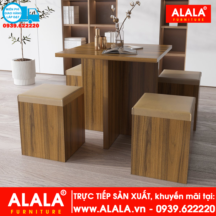 Bộ bàn ăn ALALA940 gỗ HMR chống nước - www.ALALA.vn - 0939.622220