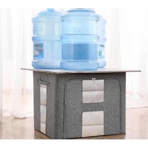 Túi vải đựng đồ quần áo khung thép chịu lực - Hộp đựng thú nhồi bông, sách vở, chăn màn, đồ chơi bằng vải- Tủ vải loại lớn 66L chính hãng LuckyDecor