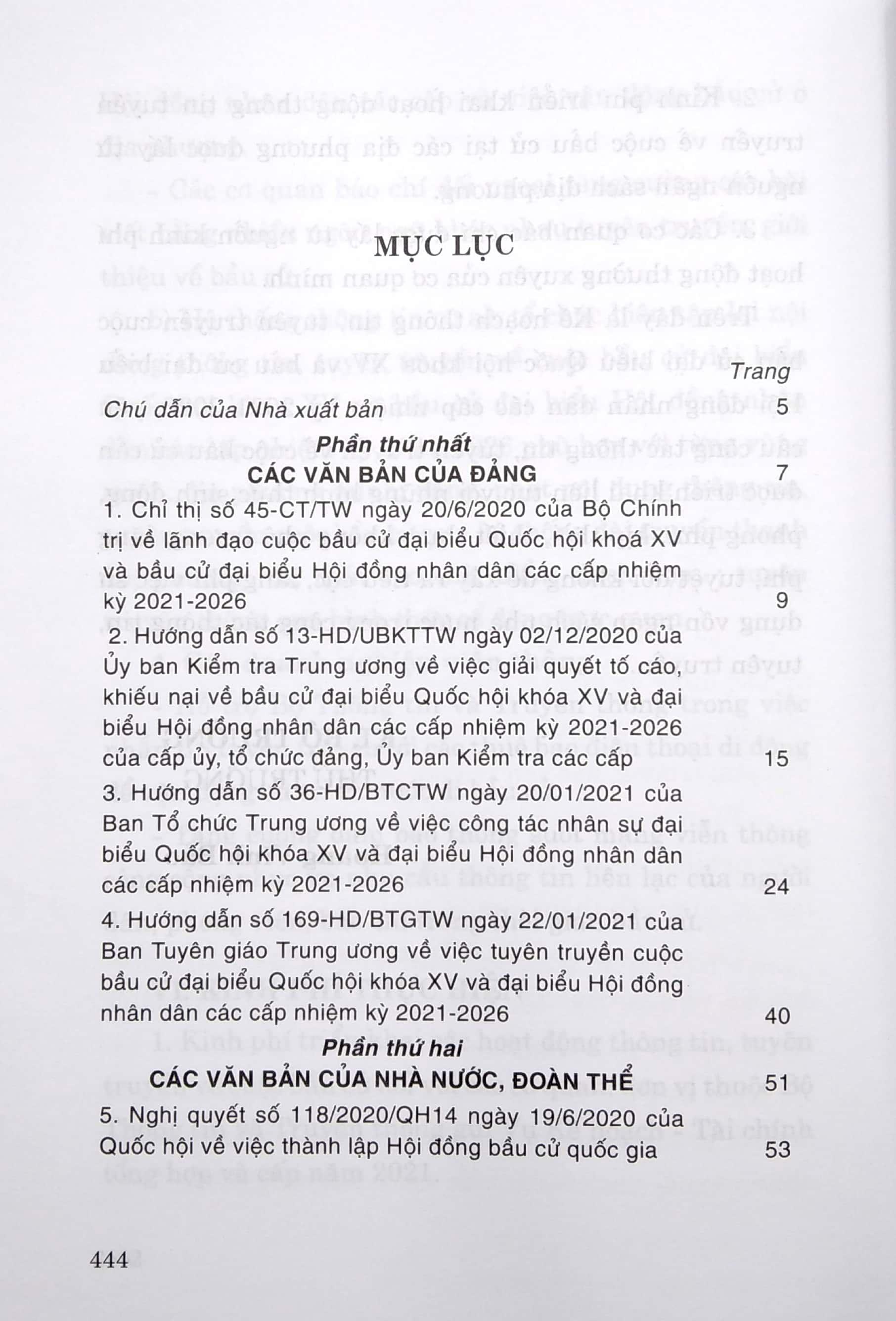 Các Văn Bản Chỉ Đạo, Hướng Dẫn Bầu Cử Đại Biểu Quốc Hội Khóa Xv Và Đại Biểu Hội Đồng Nhân Dân Các Cấp Nhiệm Kỳ 2021-2026