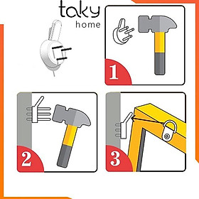 Móc Treo Tranh, Ảnh, Đồng Hồ, Móc Đinh 3 Chân, Không Cần Khoan Đục Tường, Móc Siêu Chắc Chắn, Giá Rẻ. TakyHome 2220Set